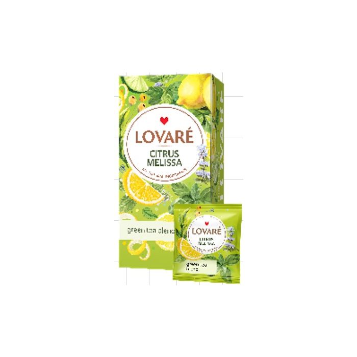 LOVARE Чай Citrus Melissa, зелёный чай, чайные пакетики 24×1,5 г