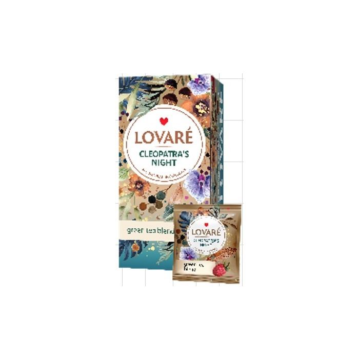 LOVARE Чай Cleopatra's Night, зелёный чай, чайные пакетики 24×1,5 г