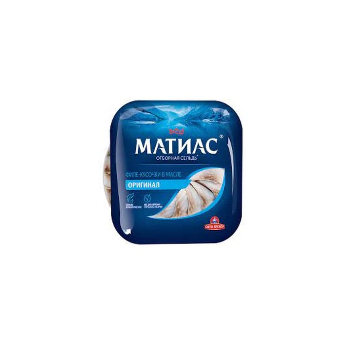 Филе селёдки "Матиас" слабосолёное в масле кусочками