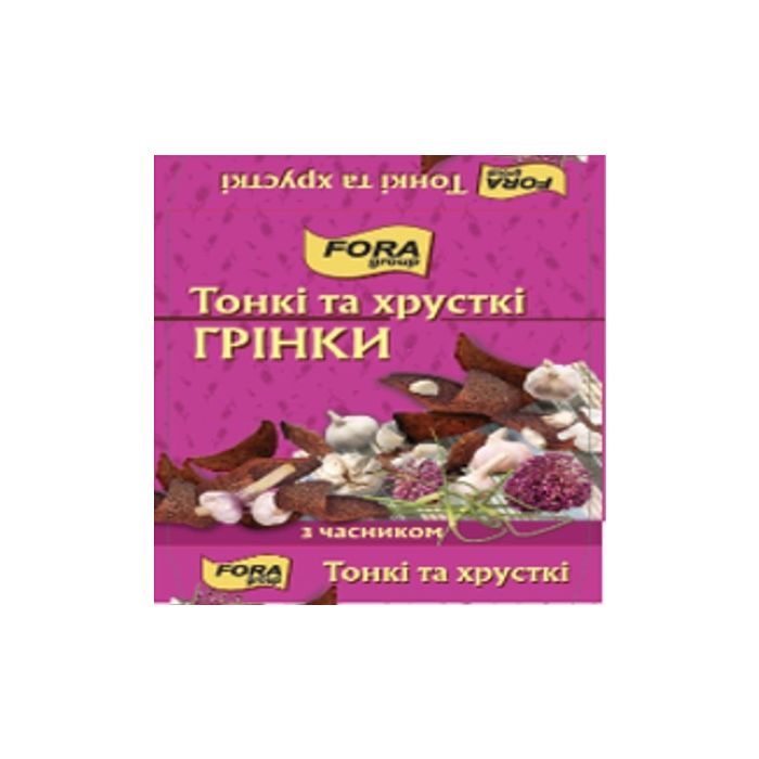 ТОНКИЕ РЖАНЫЕ СУХАРИКИ С ЧЕСНОКОМ "Fora group"