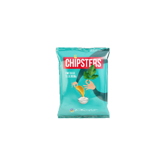 Чипсы картофелные "CHIPSTERS" со вкусом сметаны с зеленью
