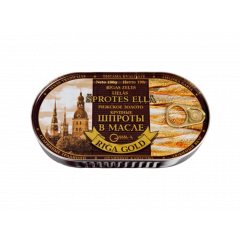 Шпроты в масле с ключом евробанка "RIGA GOLD" 5002