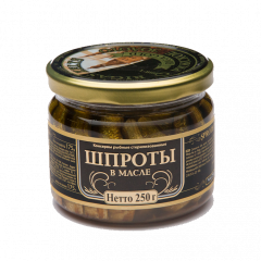 Шпроты в масле в стеклобанке "RIGA GOLD" 5003