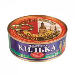 Килька обжареная в томатном соусе "RIGA GOLD"  5012