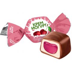 Конфеты "Конти" Украина «Сливочно-йогуртовые» со вкусом вишни.  11106