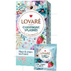 LOVARE Чай Champagne Splashes, смесь чёрного и зелёного чая, чайные пакетики 24×2 г 10188