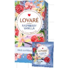 LOVARE Чай Raspberry Vanilla, чёрный чай, чайные пакетики 24×2 г 10192