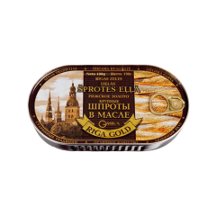Шпроты в масле с ключом евробанка "RIGA GOLD" 5002